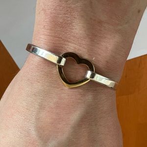 Tiffany & Co. Sterling Silver bracelet with 18K Gold Heart